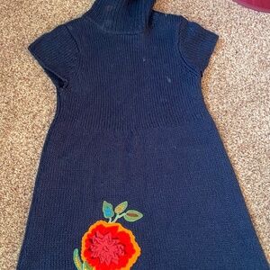 Judith March turtleneck sweater dress flower applique